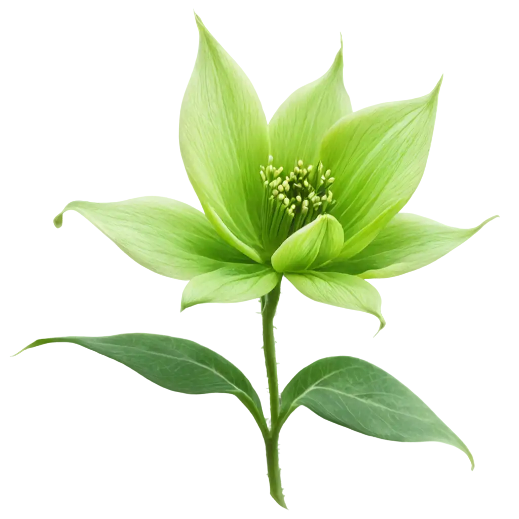 Green-Flower-PNG-Image-HighQuality-Transparent-Floral-Design-for-Versatile-Use