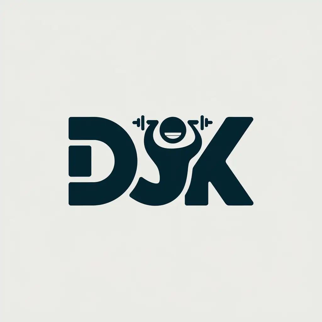 a vector logo design,with the text "DJK", main symbol:rehabilitation training,Moderate,be used in Sports Fitness industry,clear background