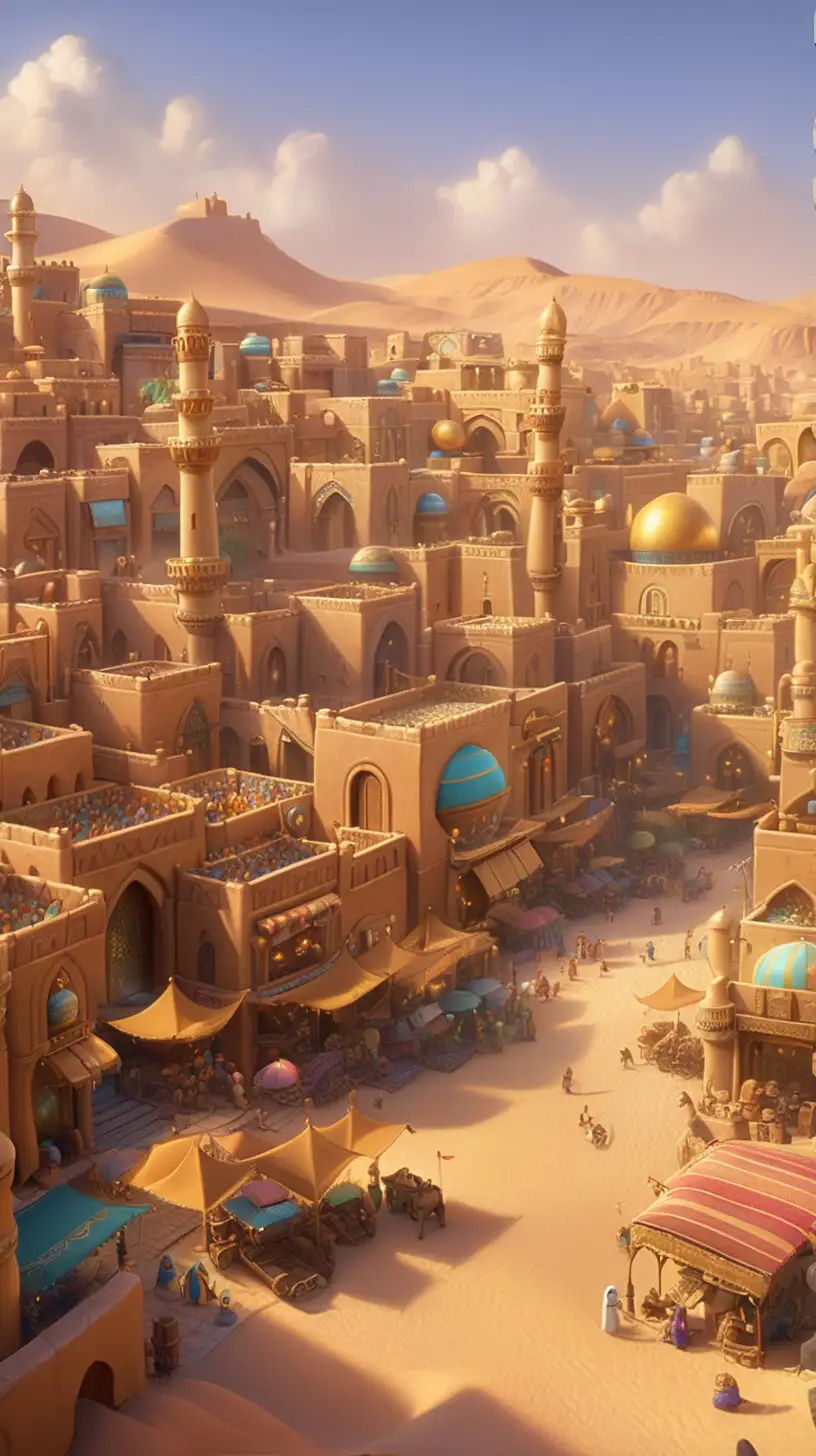 Ubar the City of Gold in Pixar Style