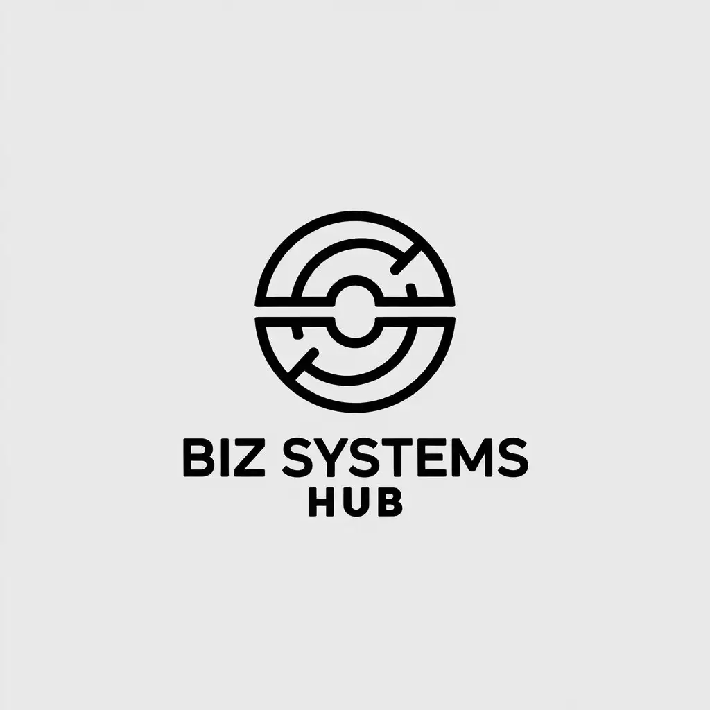 LOGO Design for Biz Systems Hub Minimalistic Circle Symbol for the Internet Industry