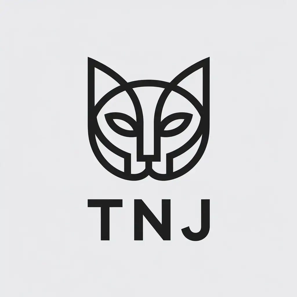 LOGO Design for TNJ Minimalistic Cat Symbol on Clear Background