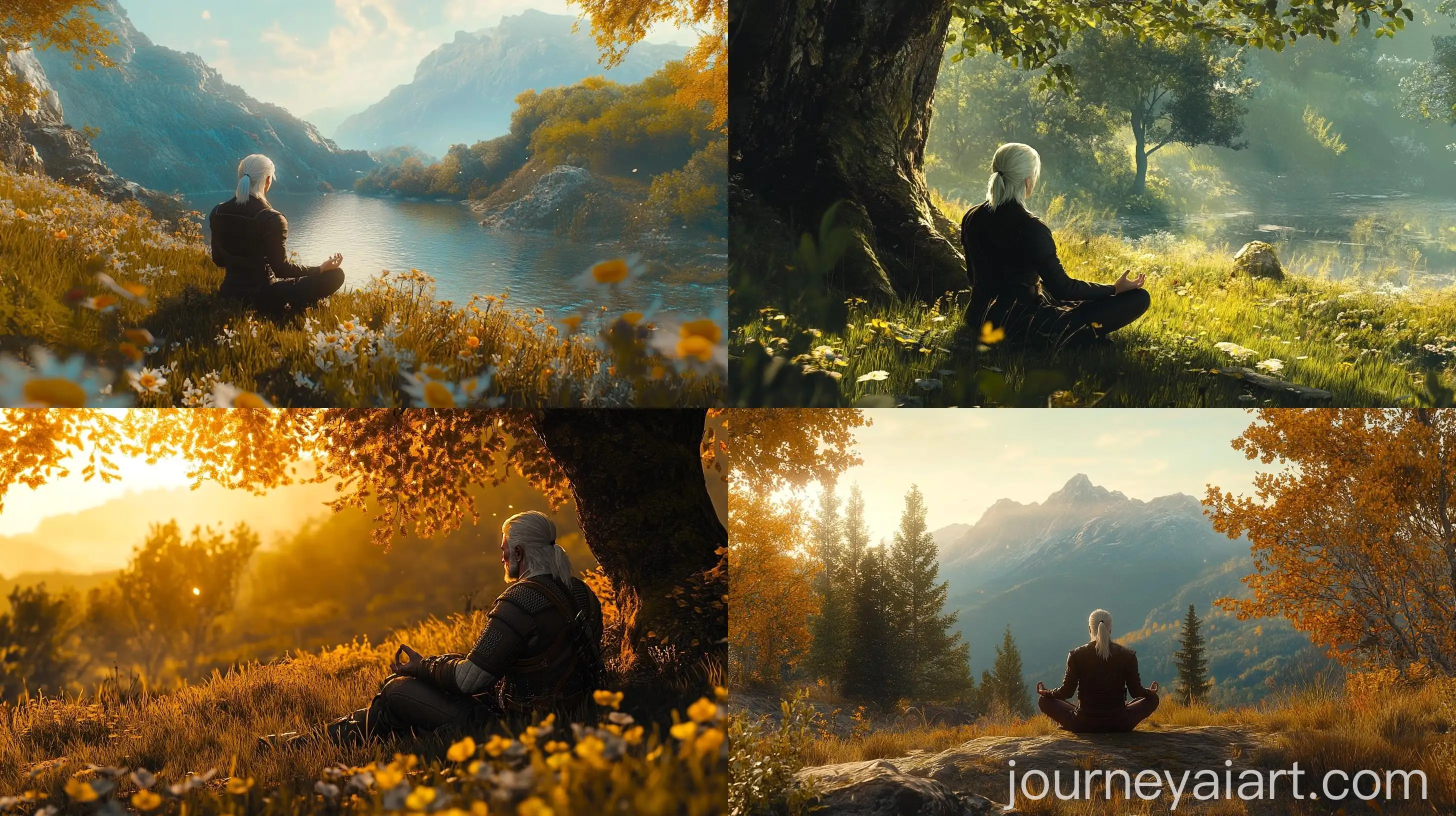 Geralt-Meditating-in-Toussaint-HyperRealistic-Cinematic-Scene