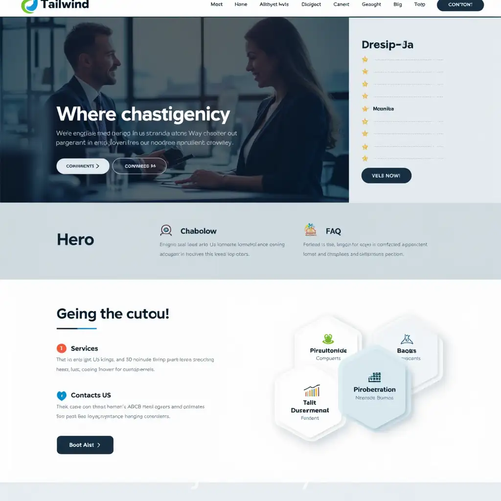 Website-Design-with-Logo-Menu-and-TailwindCSS-Layout