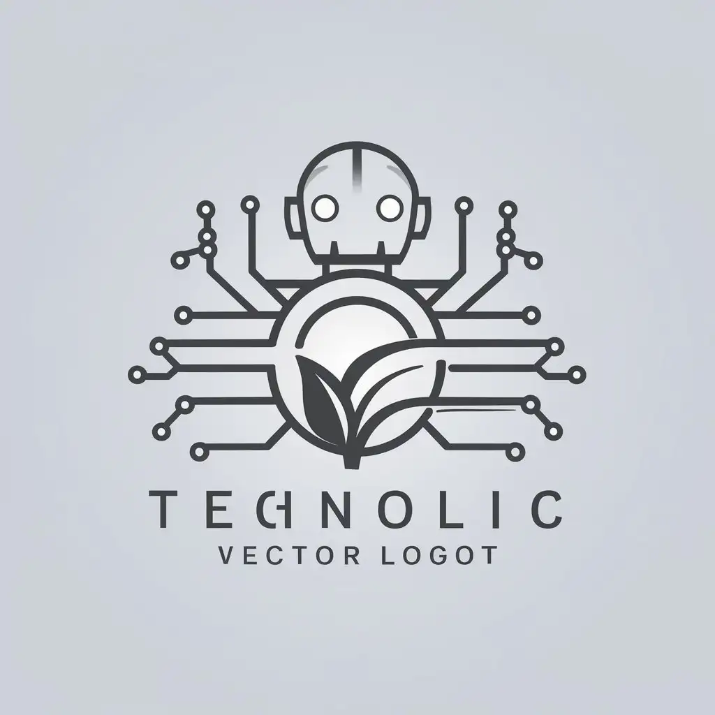 LOGO Design for RobotCircuitLeaf Minimalistic Robot Circuit and Leaf Symbol for Technology Industry