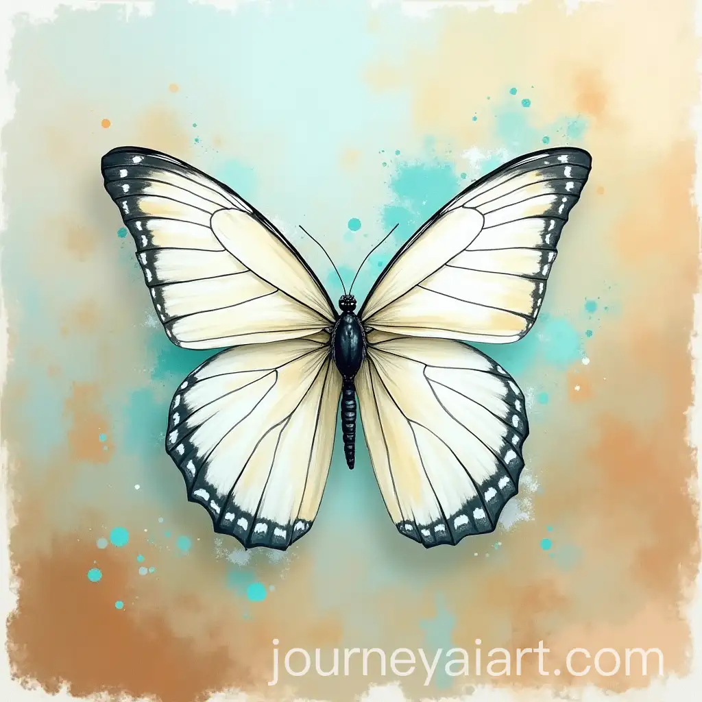 Abstract-Glass-Art-with-White-Butterfly-and-DesertInspired-Tones