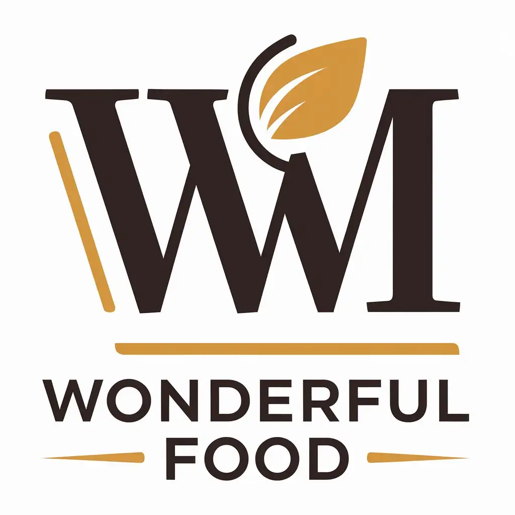 a vector logo design,with the text "wonderful food", main symbol:WM,Moderate,be used in snack food industry,clear background