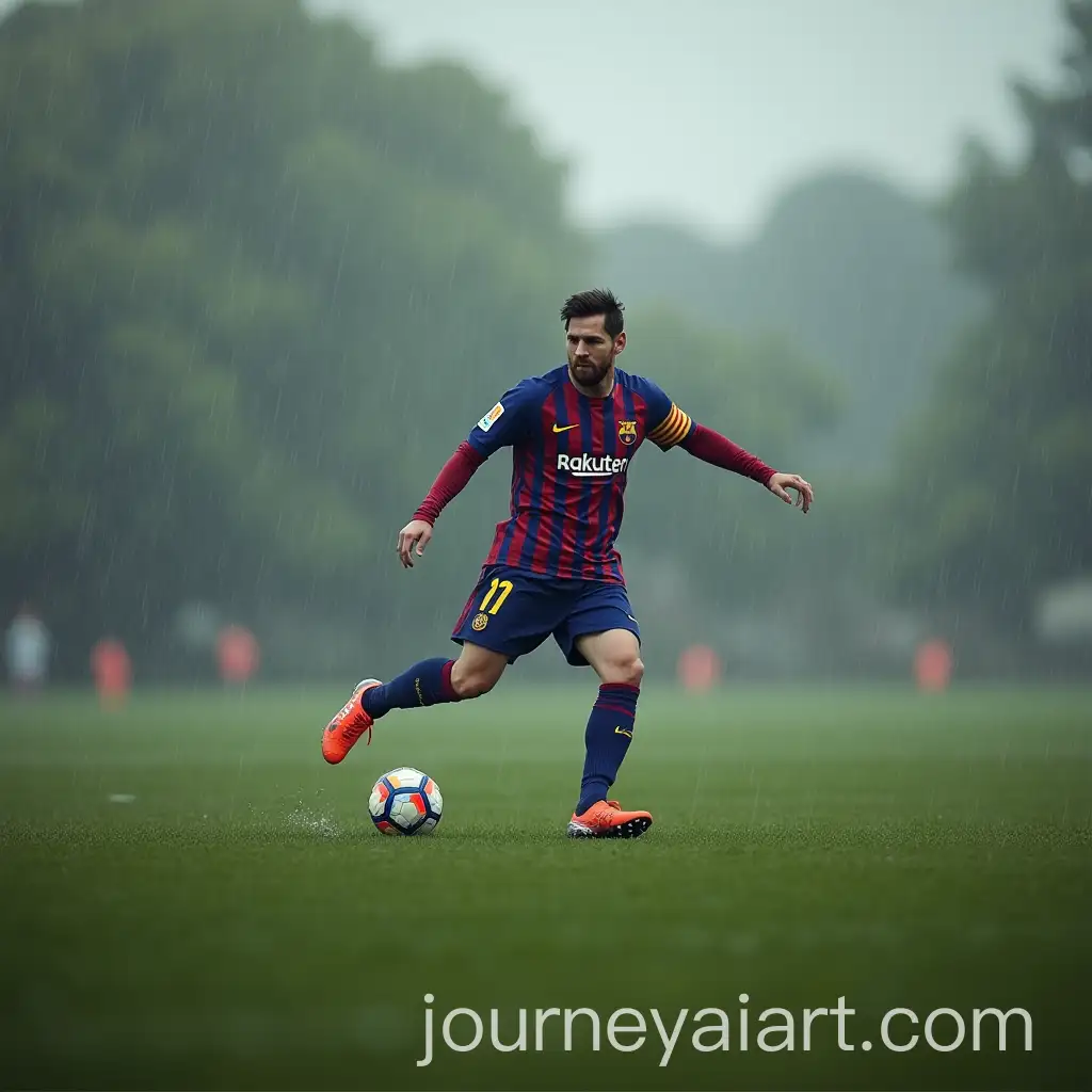 Messi-Chasing-a-Ball-in-the-Rain-on-a-Farm