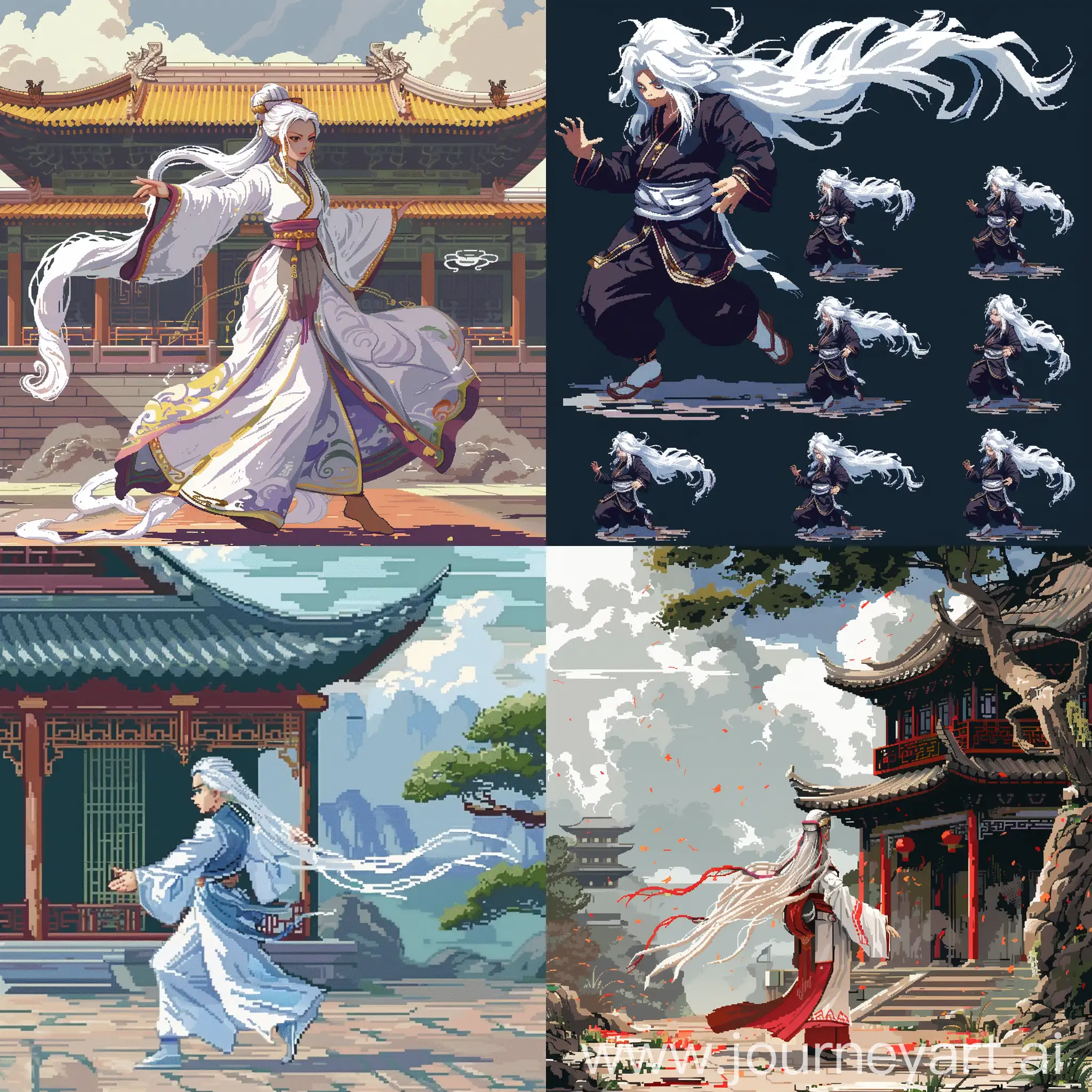 Pixel-Art-Sprite-Sheets-of-Running-Android-in-Traditional-Chinese-Hanfu