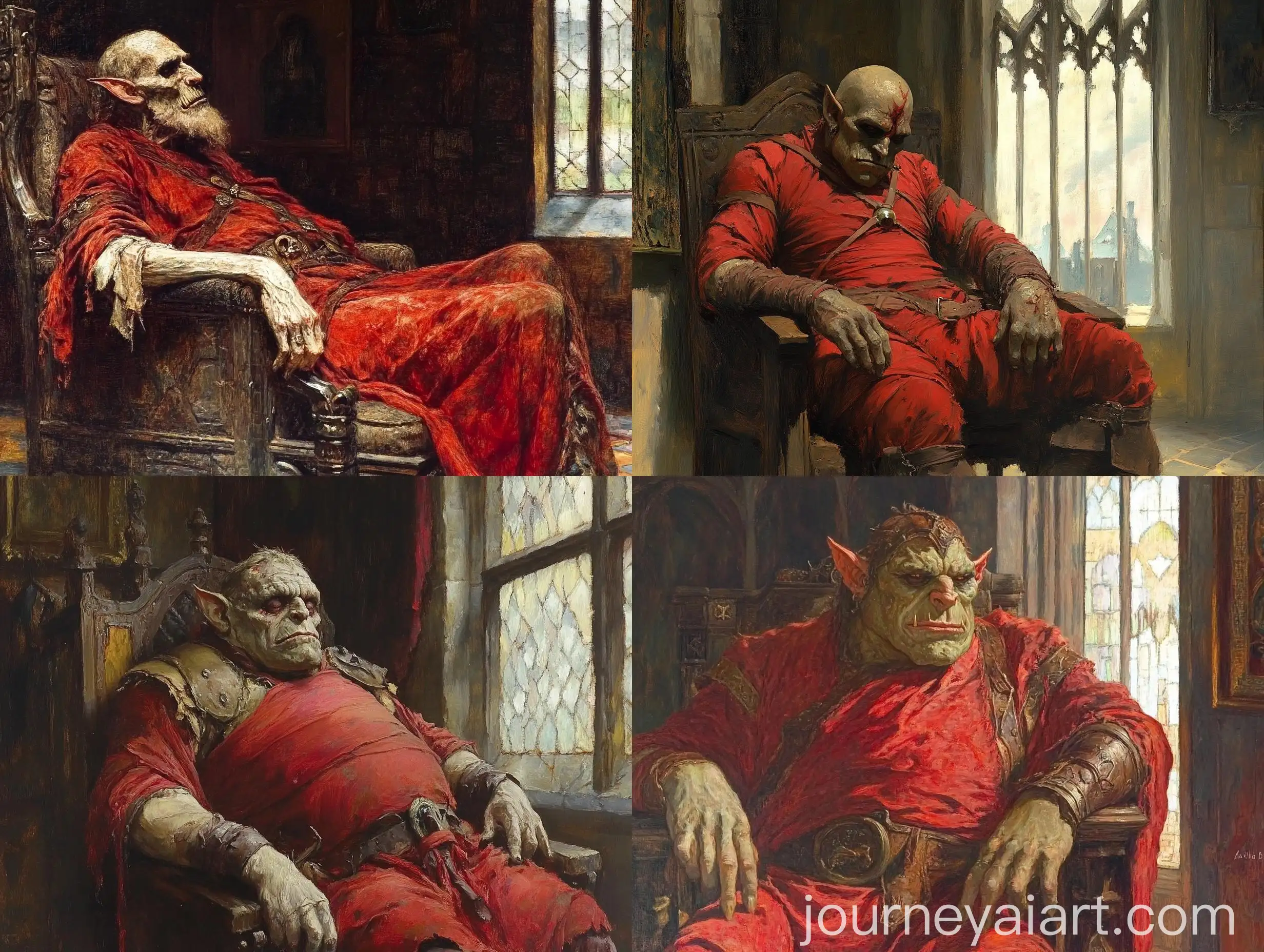 Medieval-Fantasy-Orc-in-Red-Silk-Bandages-by-Edwin-Austin-Abbey