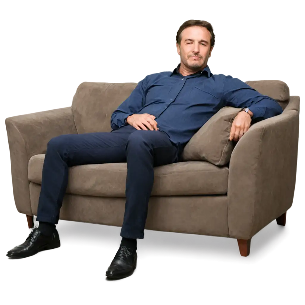 Man-Resting-on-Sofa-PNG-Image-for-Relaxation-and-Comfort