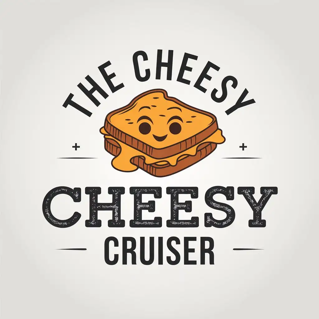 LOGO Design for The Cheesy Cruiser Grilled Cheese Sandwich with Face Minimalistic Restaurant Industry Logo