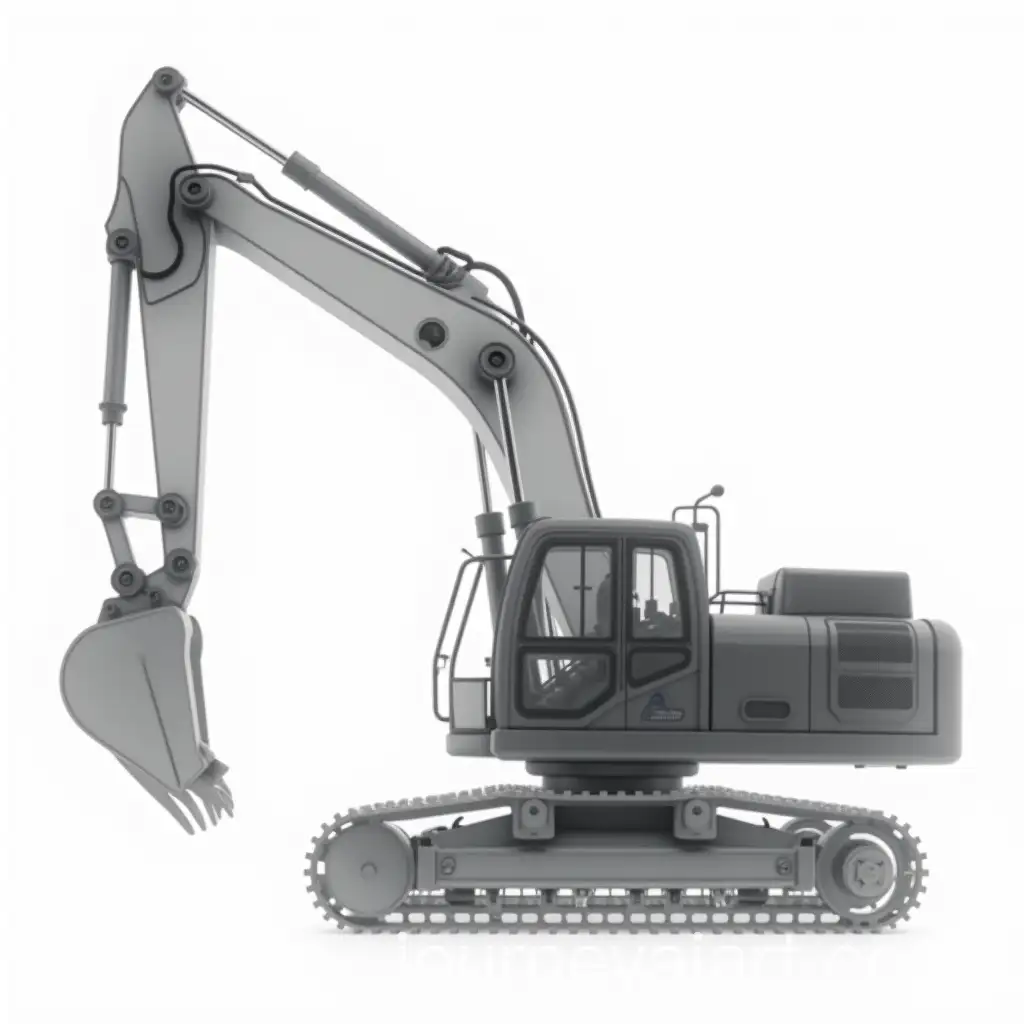 XRay-View-of-Excavator-Wiring-with-White-Background