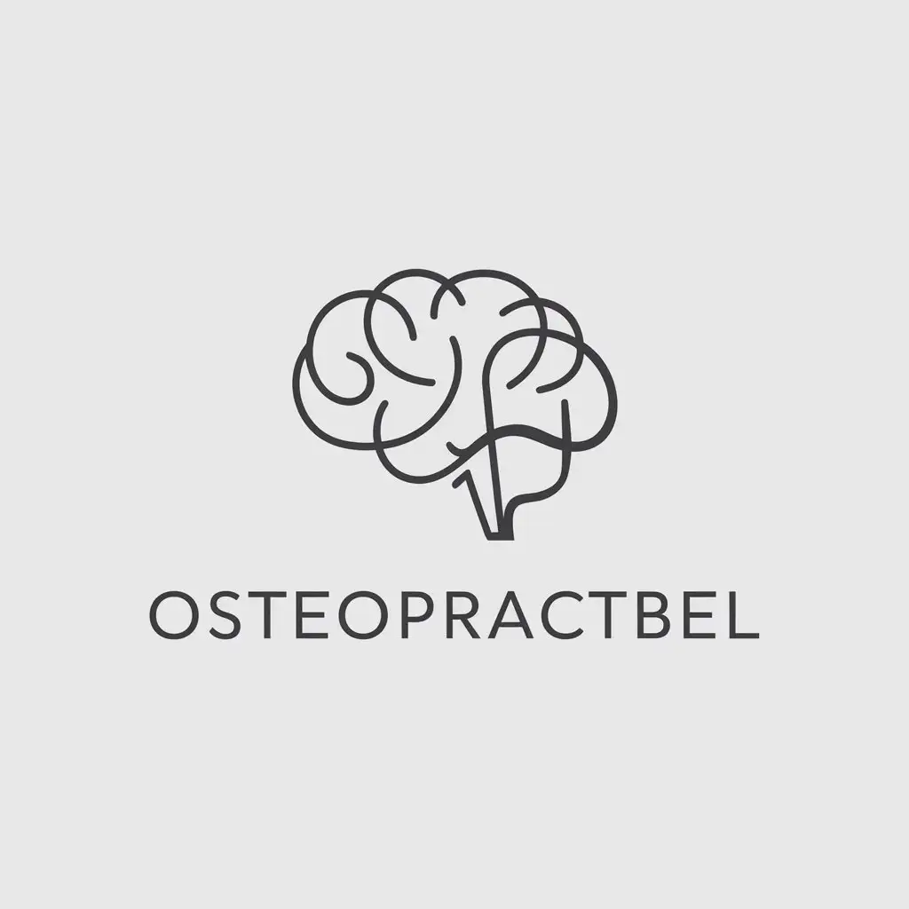 a logo design,with the text "Osteopractbel", main symbol:Brain,complex,be used in Medical Dental industry,clear background