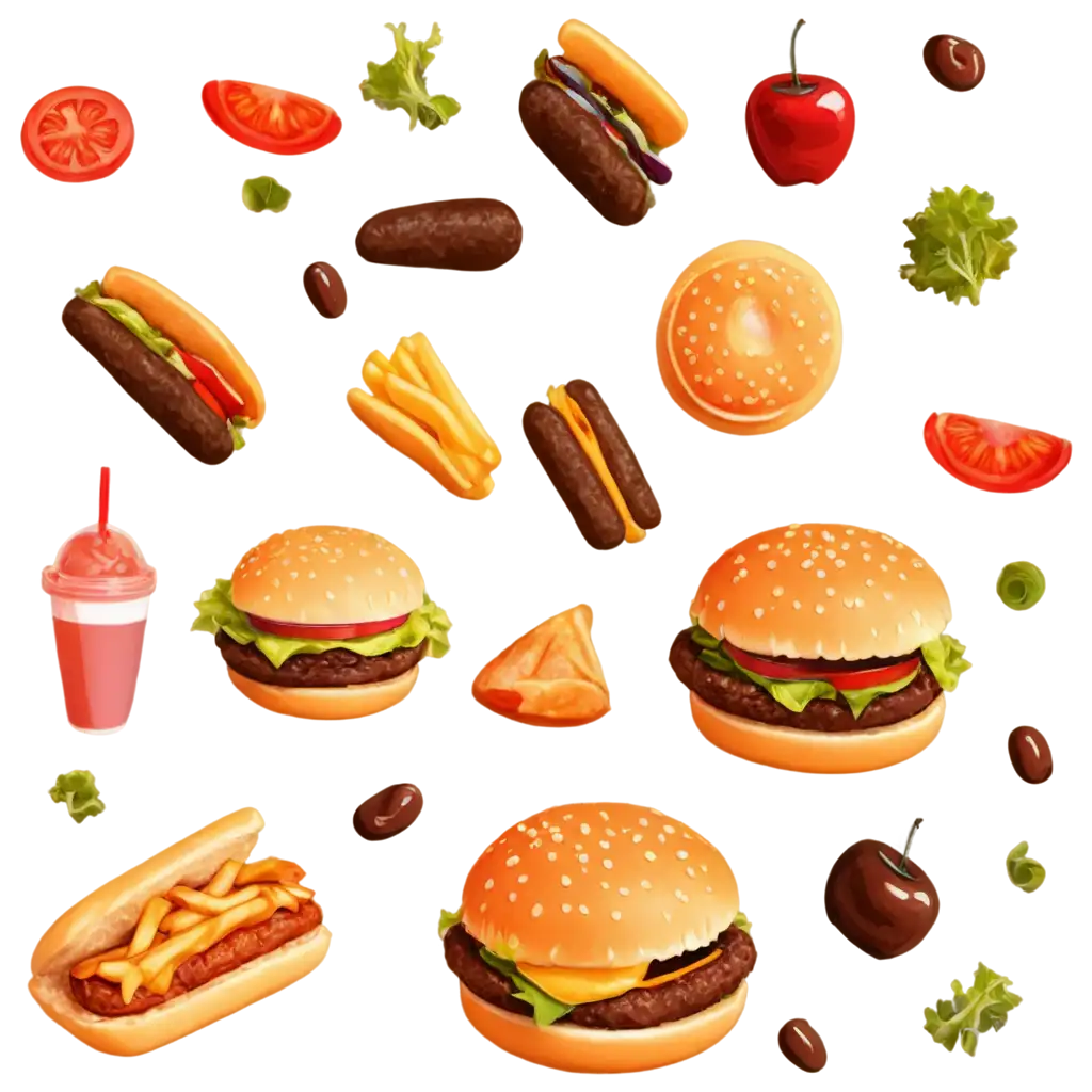 Vibrant-Fast-Food-Pattern-PNG-Capturing-the-Delicious-Diversity