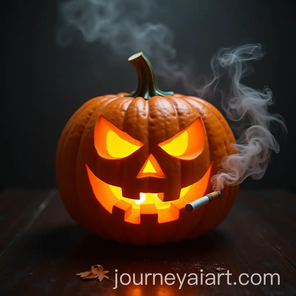 Halloween-Pumpkin-with-Cigarette-Smoke