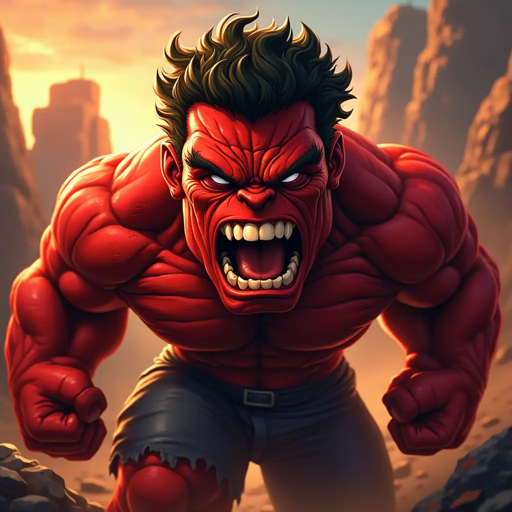 red hulk very angry