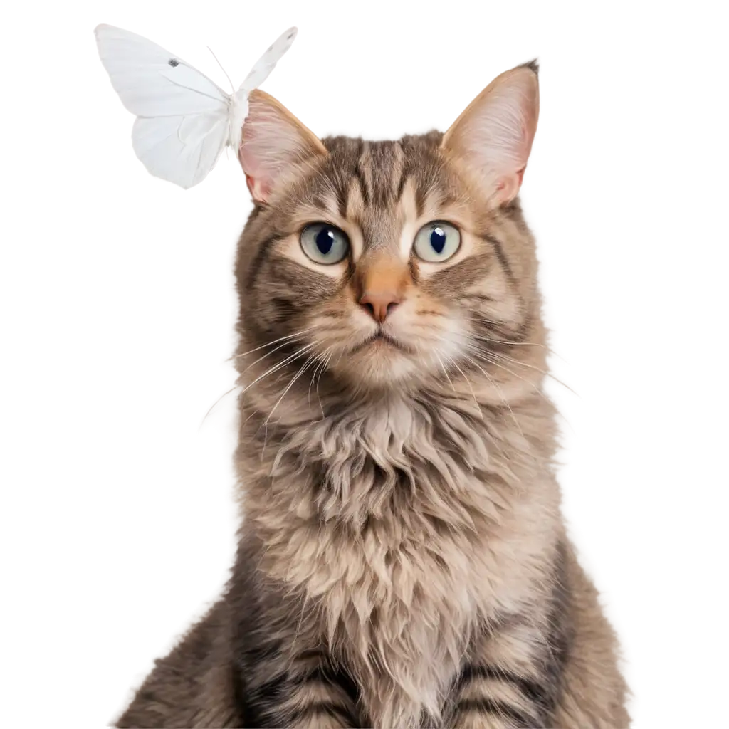 Cat-with-a-White-Butterfly-on-Neck-HighQuality-PNG-Image-for-Versatile-Usage