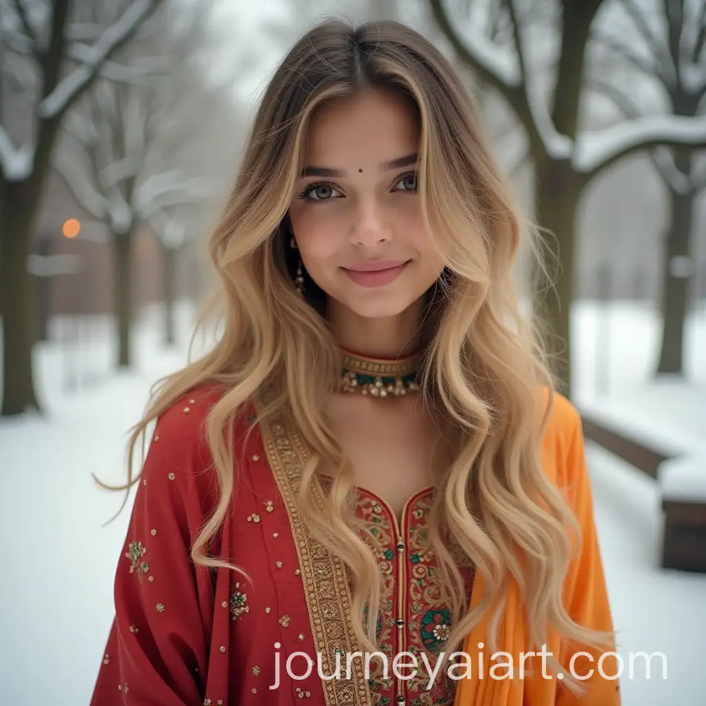Young-Attractive-Indian-Girl-in-Colorful-Winter-SalwarKameez-and-Dupatta