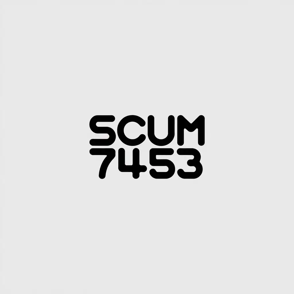 a vector logo design,with the text "scum7453", main symbol:pure text,Minimalistic,be used in Internet industry,clear background