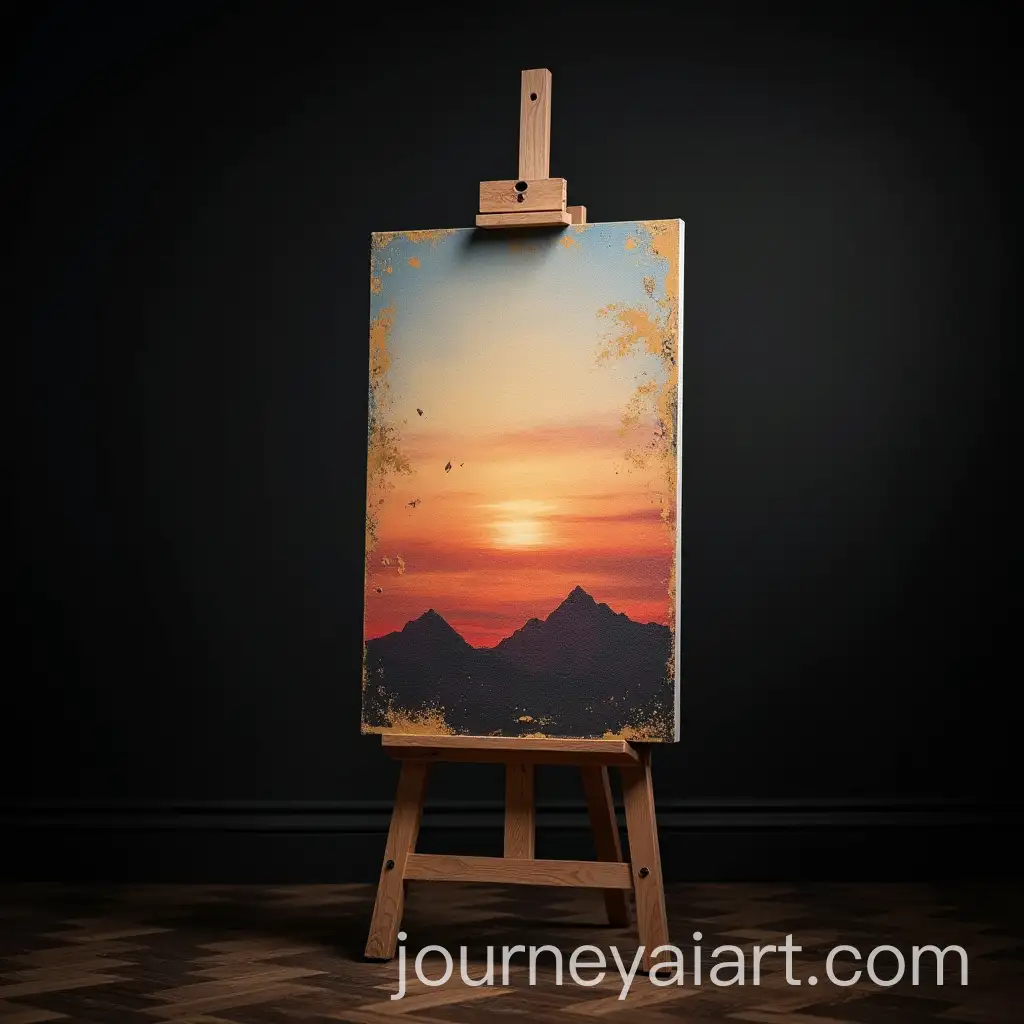 Half-Painted-Canvas-in-Dark-Room-with-Ambient-Lighting