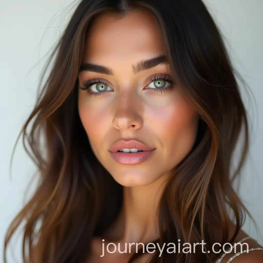 Ultra-Realistic-Studio-Portrait-of-Madison-Beer-with-Subtle-Makeup-and-Shiny-Brown-Hair