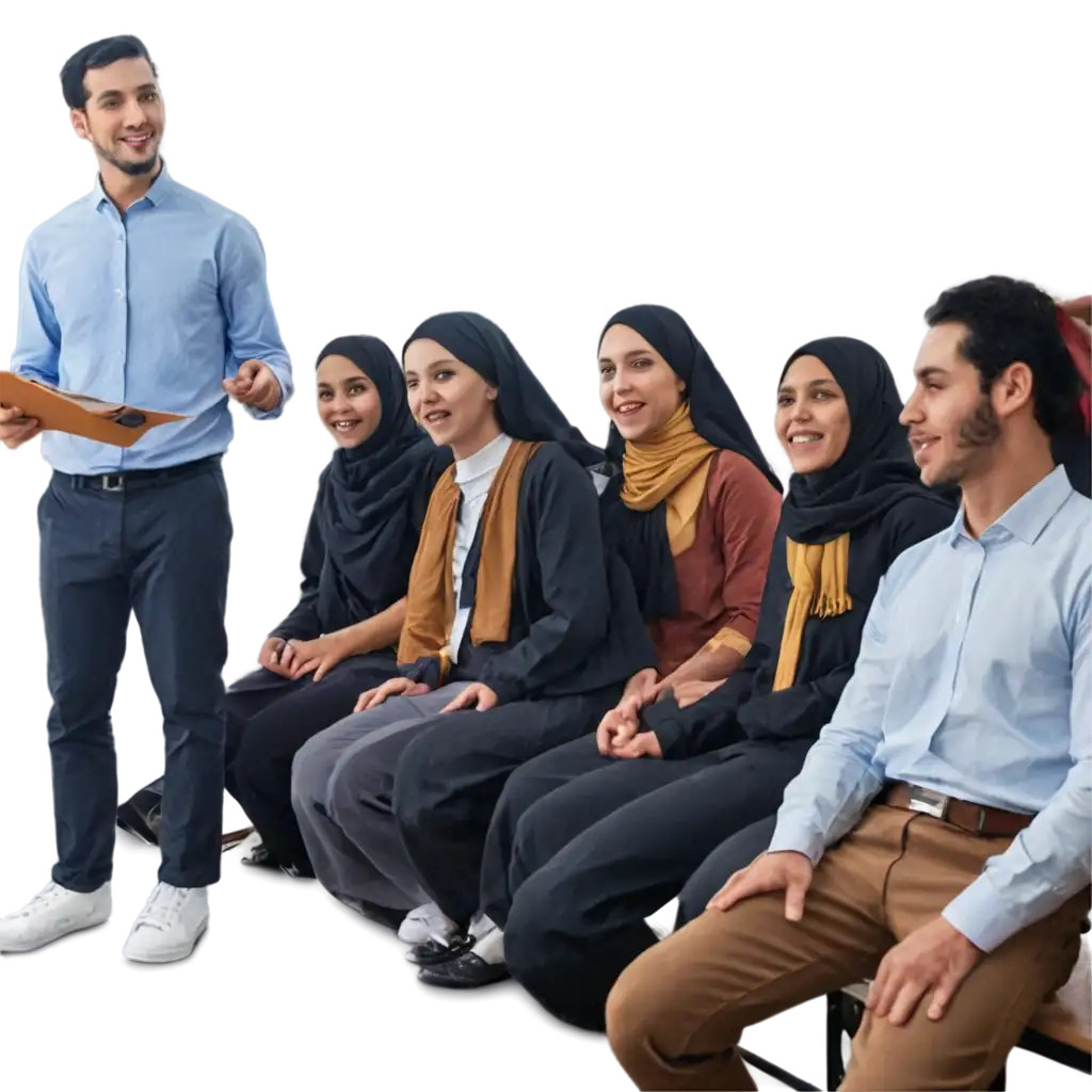 Exciting-PNG-Image-of-a-University-Math-Class-with-Enthusiastic-Muslim-Students-and-a-Handsome-Teacher