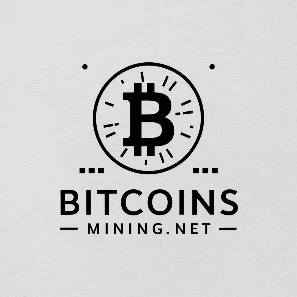 LOGO Design for BitcoinsMiningnet Cryptocurrency Theme with Clear Background