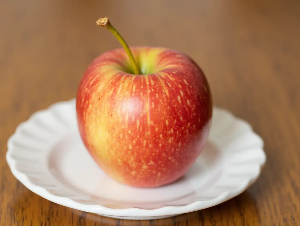 Apple on plate