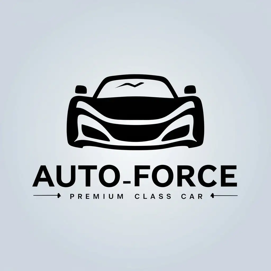 a vector logo design,with the text "AUTO_FORCE", main symbol:Premium class car,Moderate,be used in Business industry,clear background