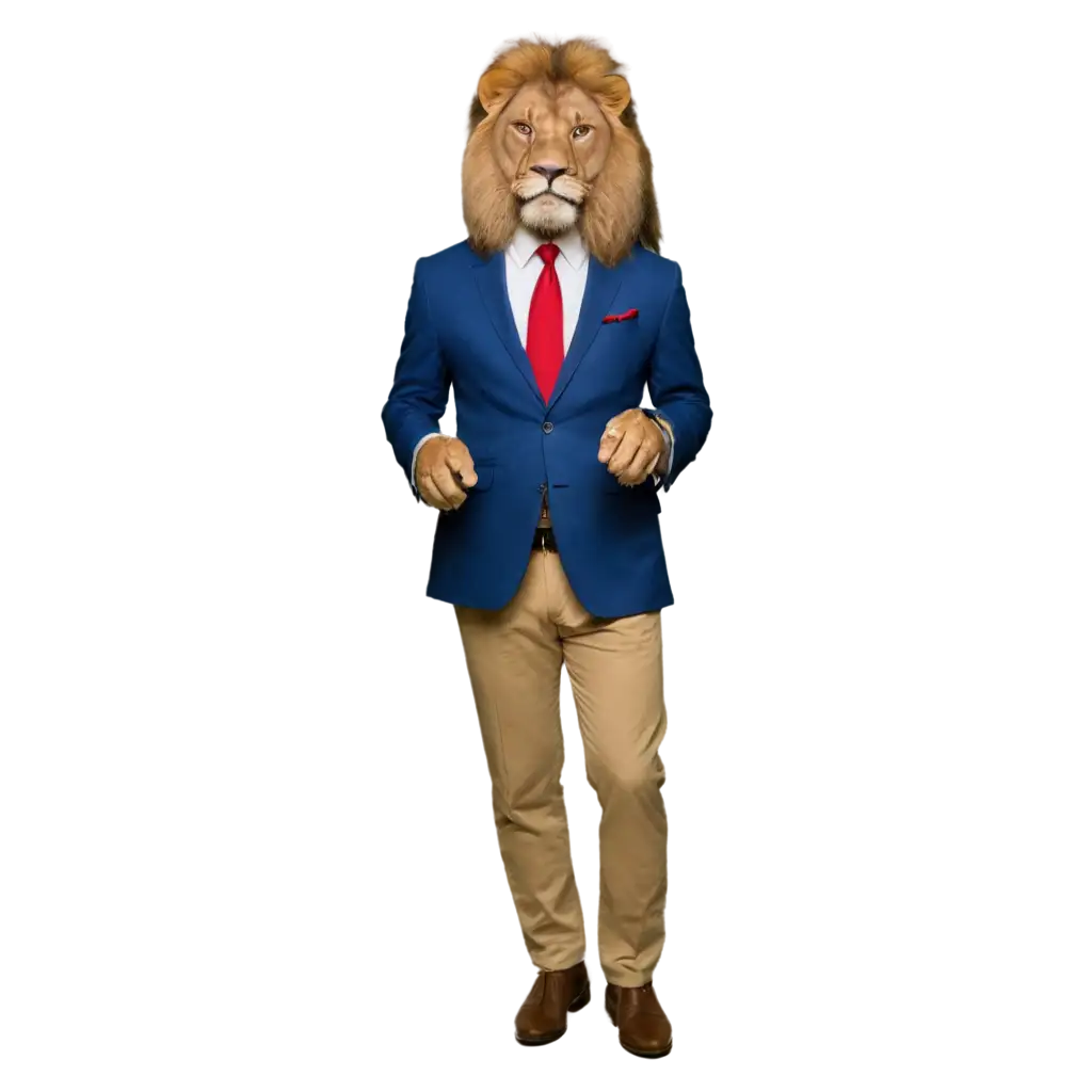 a lion wearing a suit