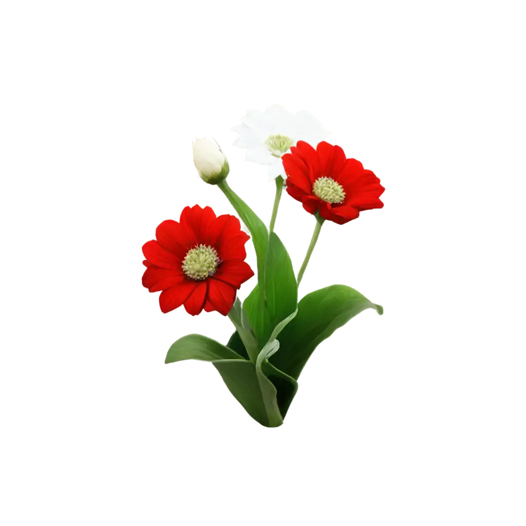 Vibrant-PNG-Image-of-Plants-with-Red-White-and-Green-Flowers-HighQuality-and-SEOFriendly