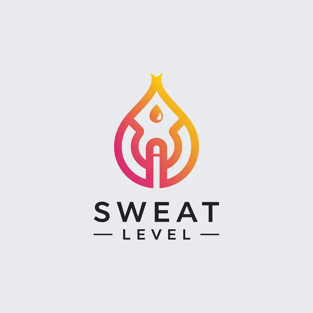 LOGO Design for Sweat Level Minimalistic Fusion with Clear Background