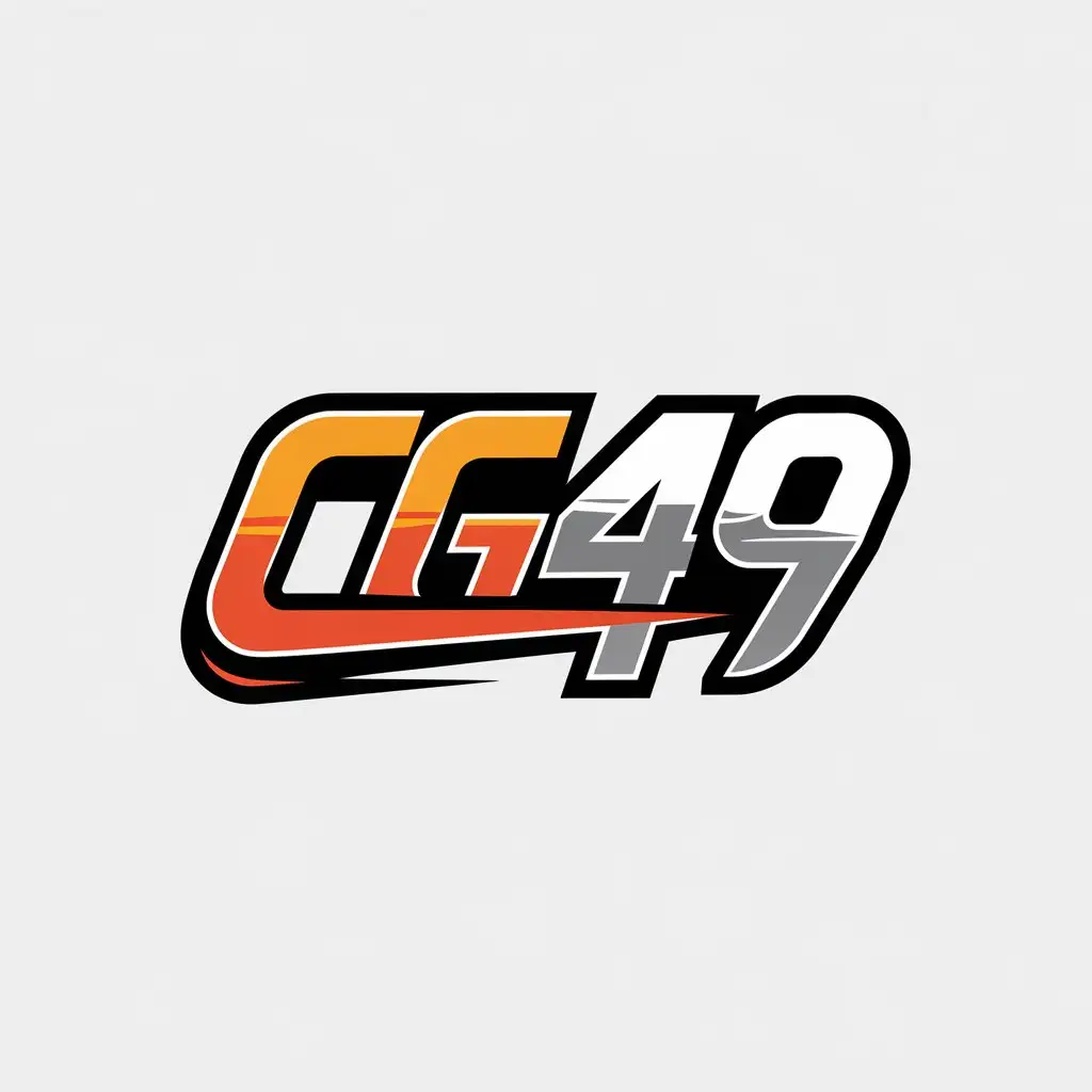 LOGO Design for CG49 Dynamic Motion Style with Orange Black White and Grey for Sports Fitness