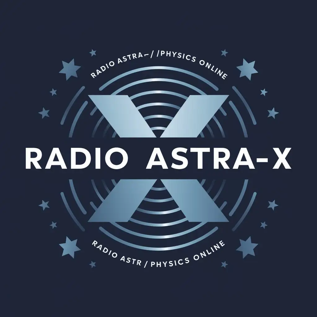 LOGO-Design-for-Radio-ASTRAX-Deep-Blue-Light-Silver-with-Space-and-Physics-Theme