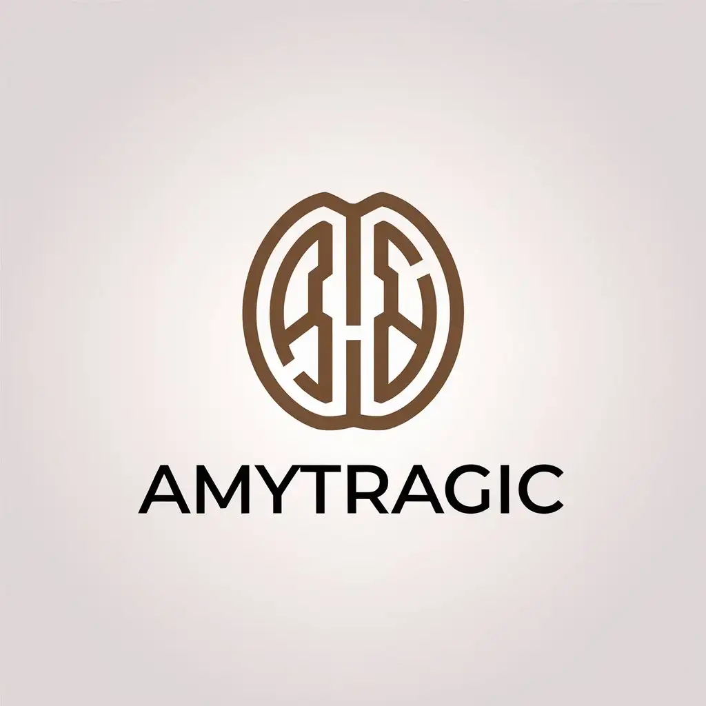 a vector logo design,with the text "amytragic", main symbol:walnut,Minimalistic,be used in Religious industry,clear background