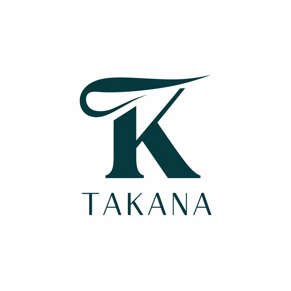 a vector logo design,with the text "takana", main symbol:TK,Moderate,be used in Beauty Spa industry,clear background