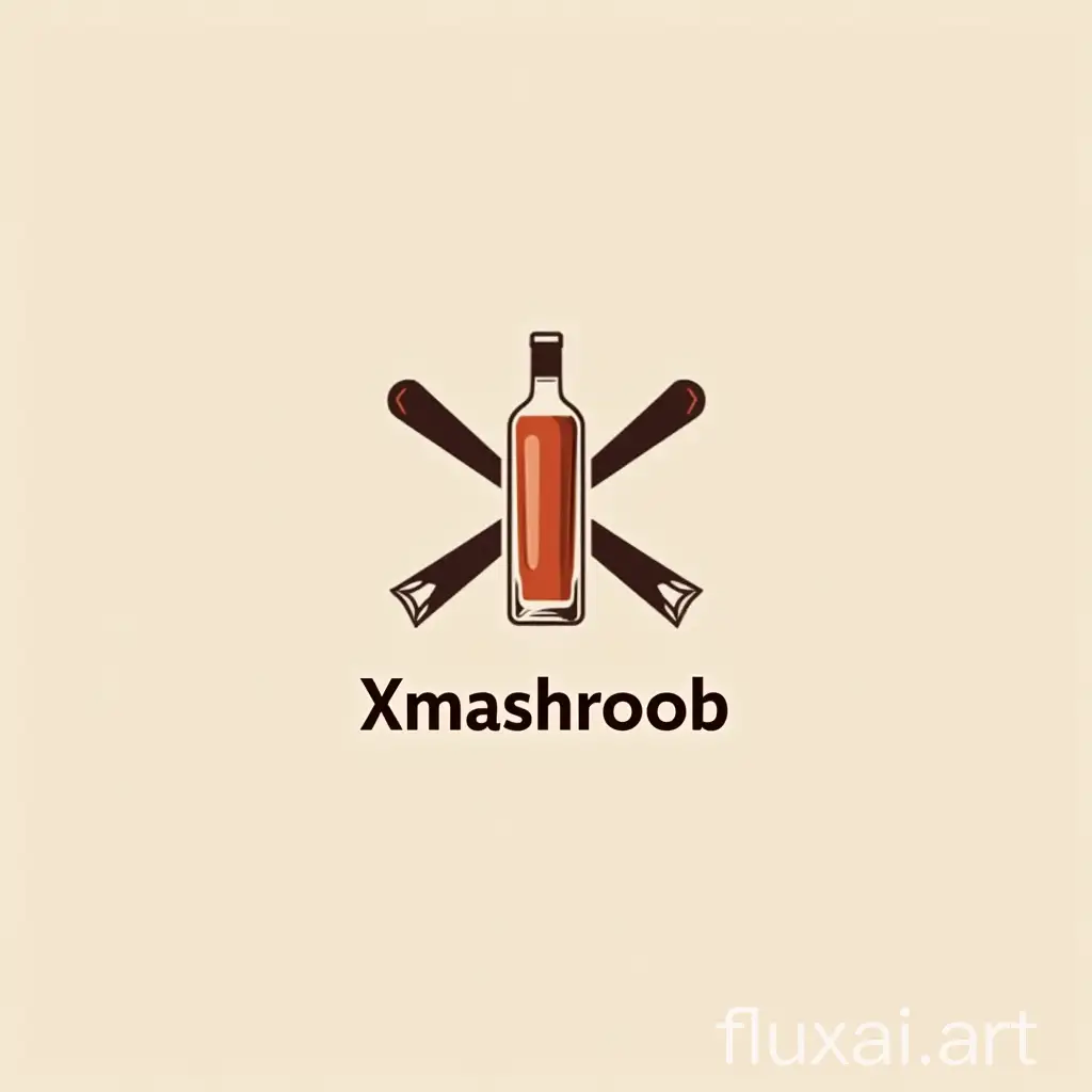 a vector logo design,with the text 'Xmashrooob', main symbol:liquor,Minimalistic,clear background