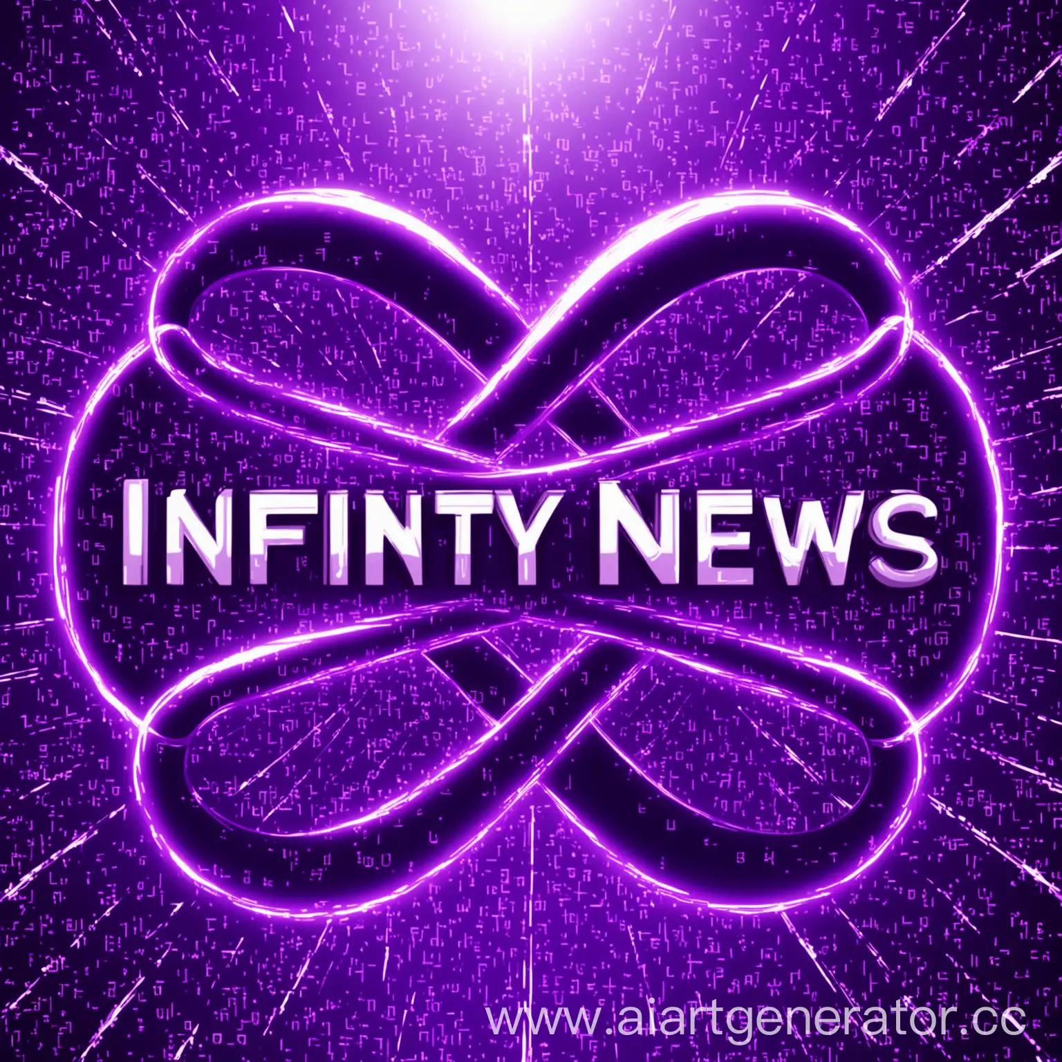 С надписью Infinity Новости в фиолетовом стиле