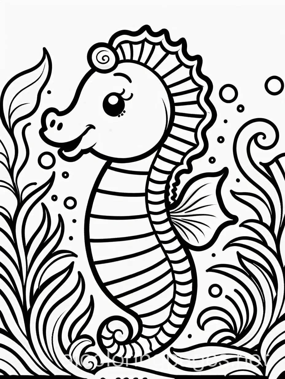 Happy-Sea-Horse-Coloring-Page-for-Toddlers