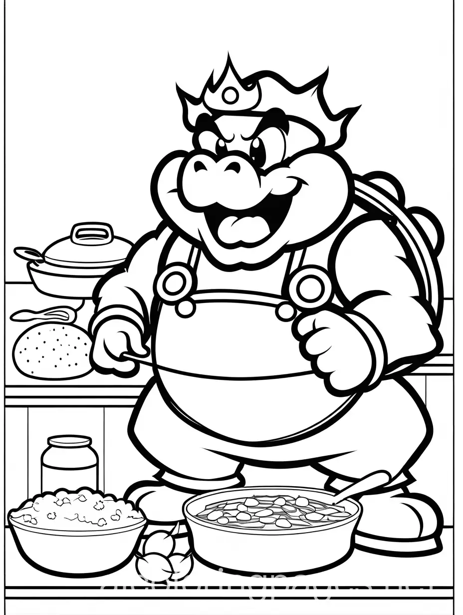 Bowser-Coloring-Page-for-Kids-Simple-Line-Art-on-White-Background