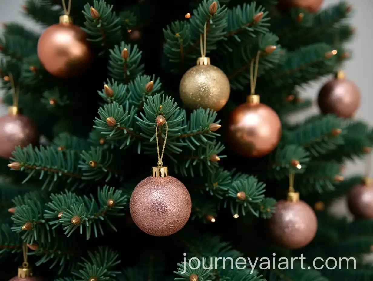 Realistic-Green-Christmas-Tree-with-Rose-Gold-Ornaments