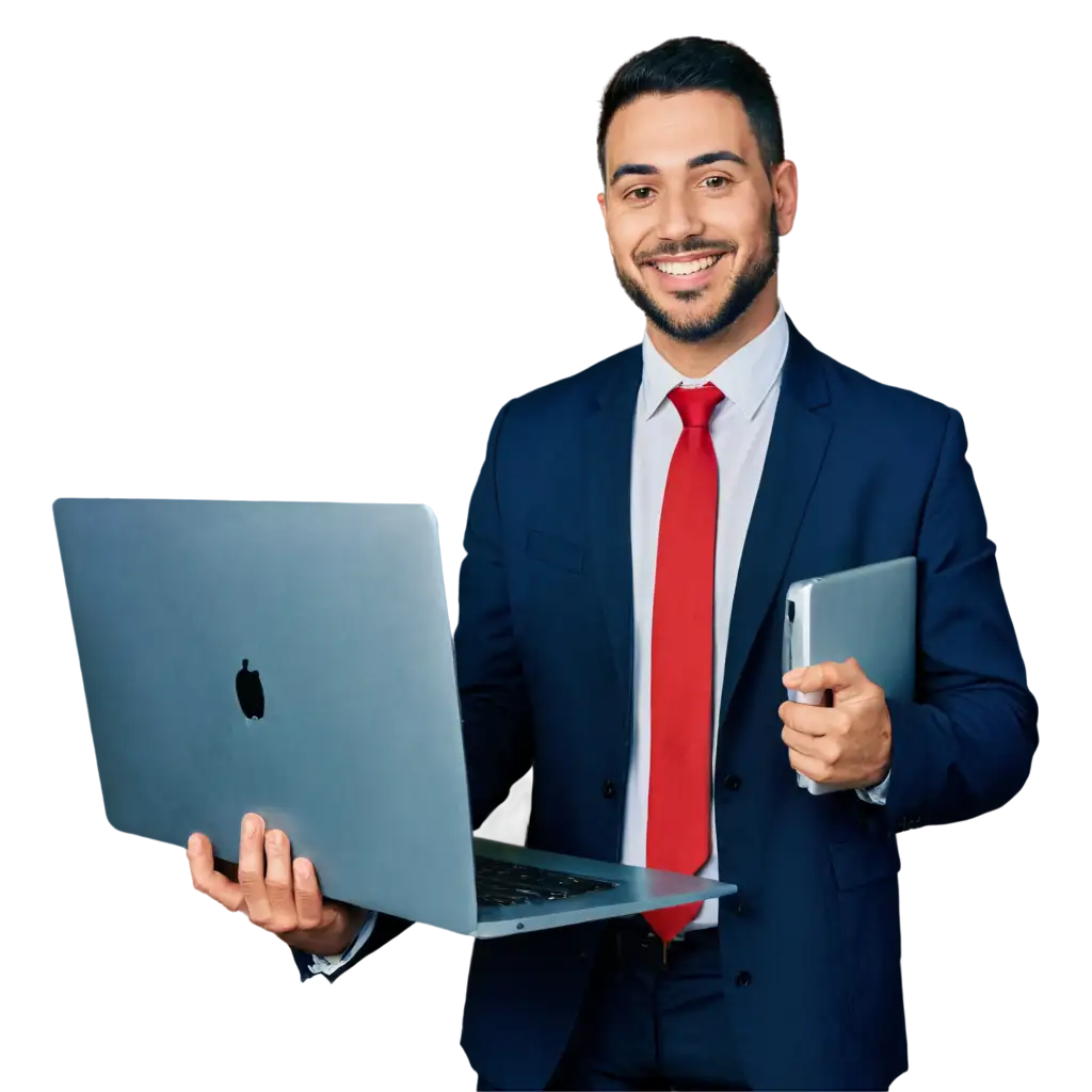 Businessman-Holding-Laptop-and-Smiling-PNG-Image-for-Professional-Use