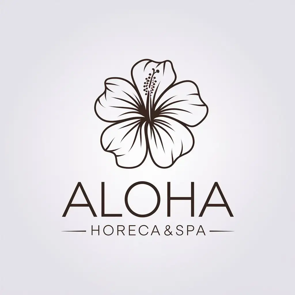 LOGO Design For ALOHA Horeca Spa Minimalistic Hibiscus Symbol in Beauty Spa Industry