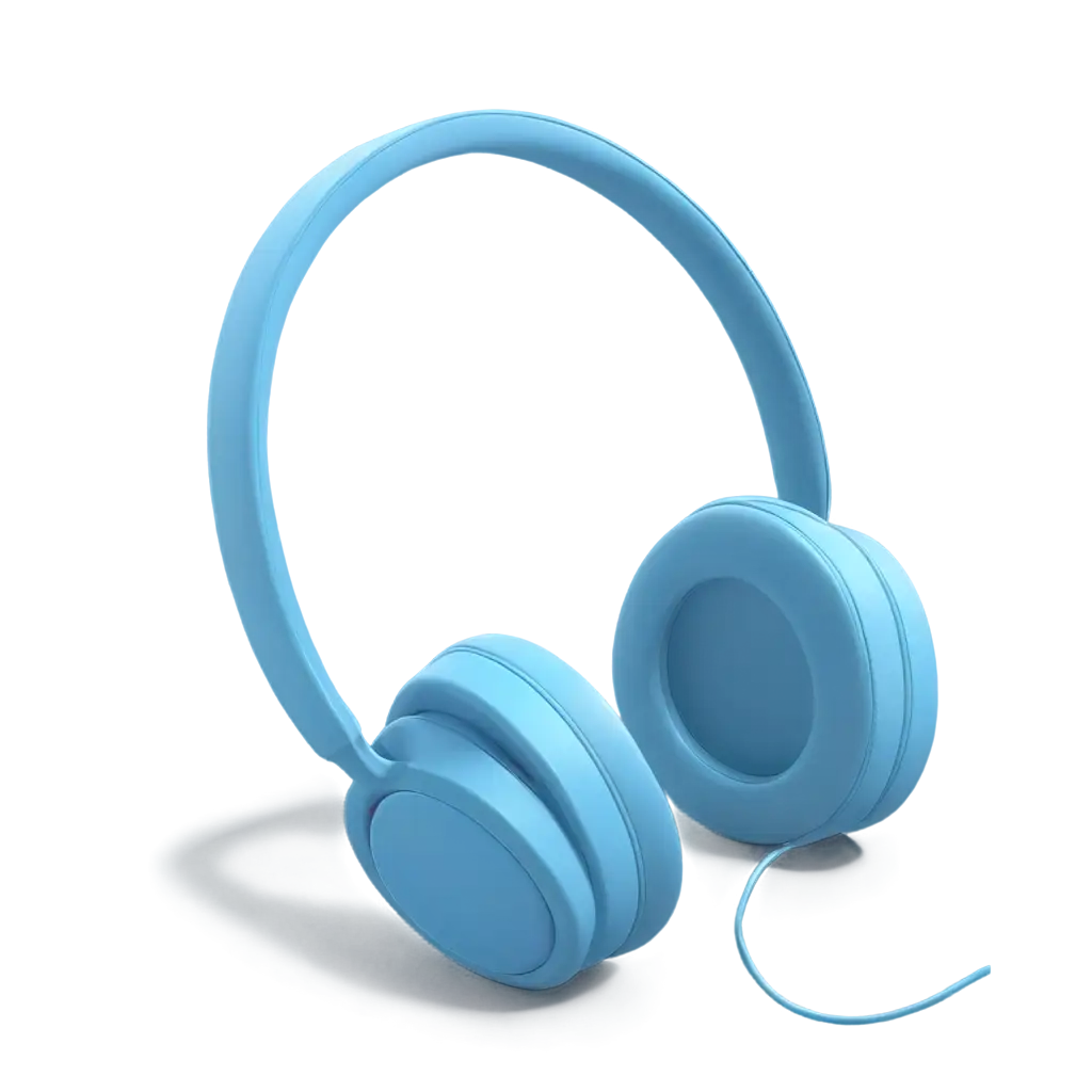 Light blue headphone 3d