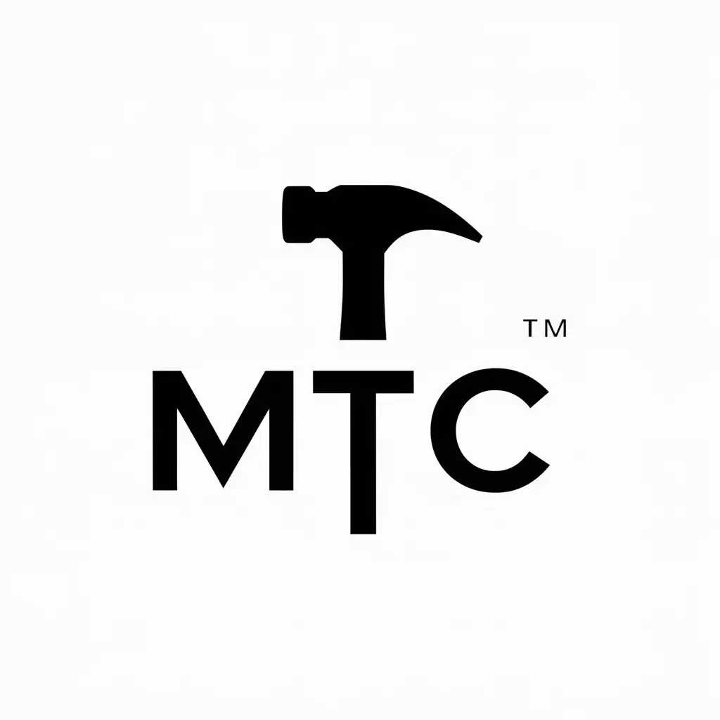 LOGO Design for MTC Minimalistic Hammer Symbol for Construction Industry