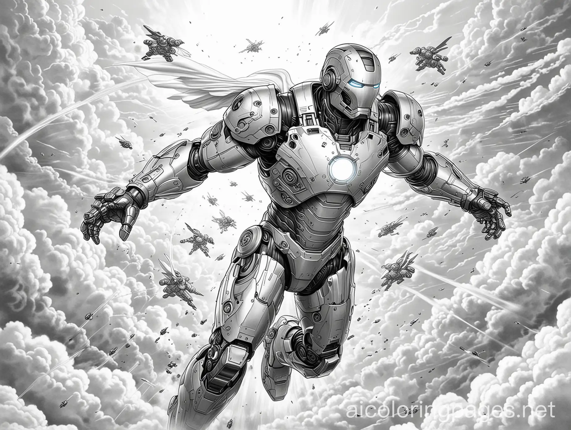 Ironman-Soaring-Through-Clouds-Battling-Evil-Robots