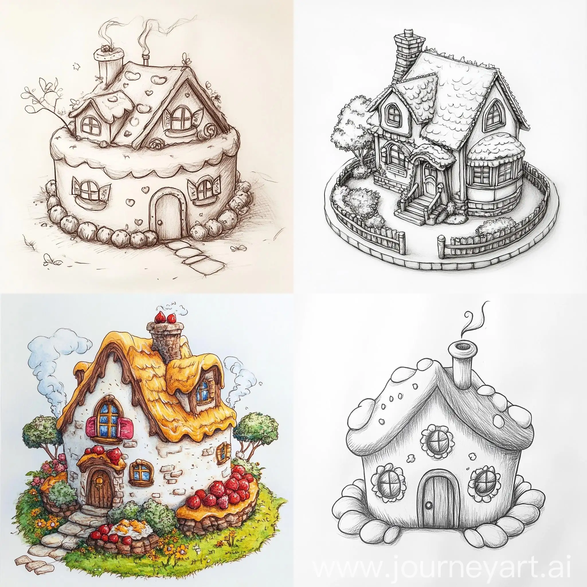 Cake-House-Drawing-Whimsical-Confectionary-Architecture