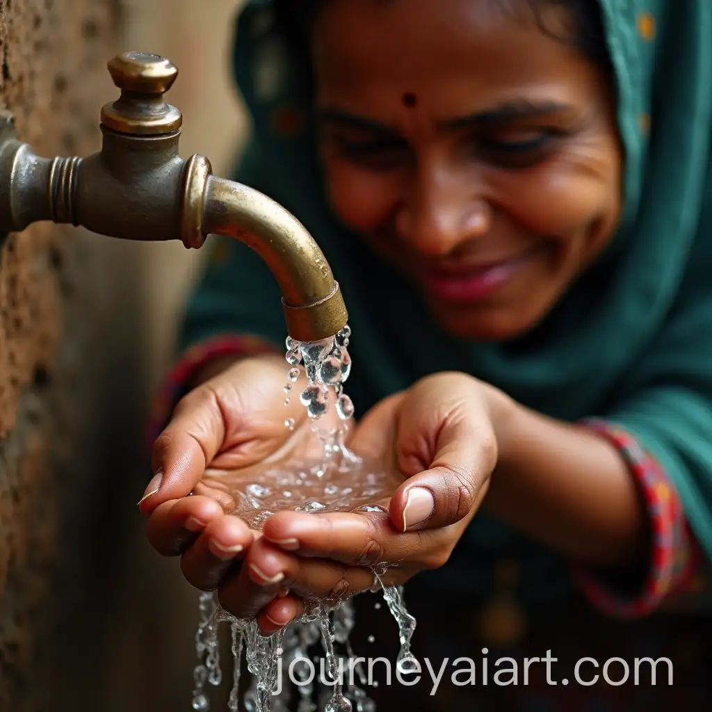 Indian-Woman-Drinking-Contaminated-Water-Highlighting-the-Importance-of-Clean-Water-Access