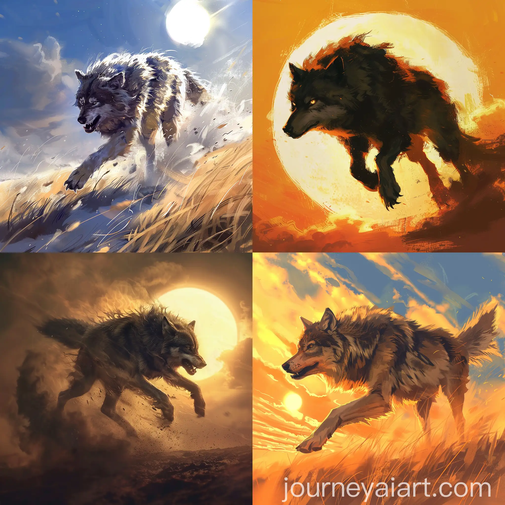 Giant-Wolf-Running-in-Sunlight