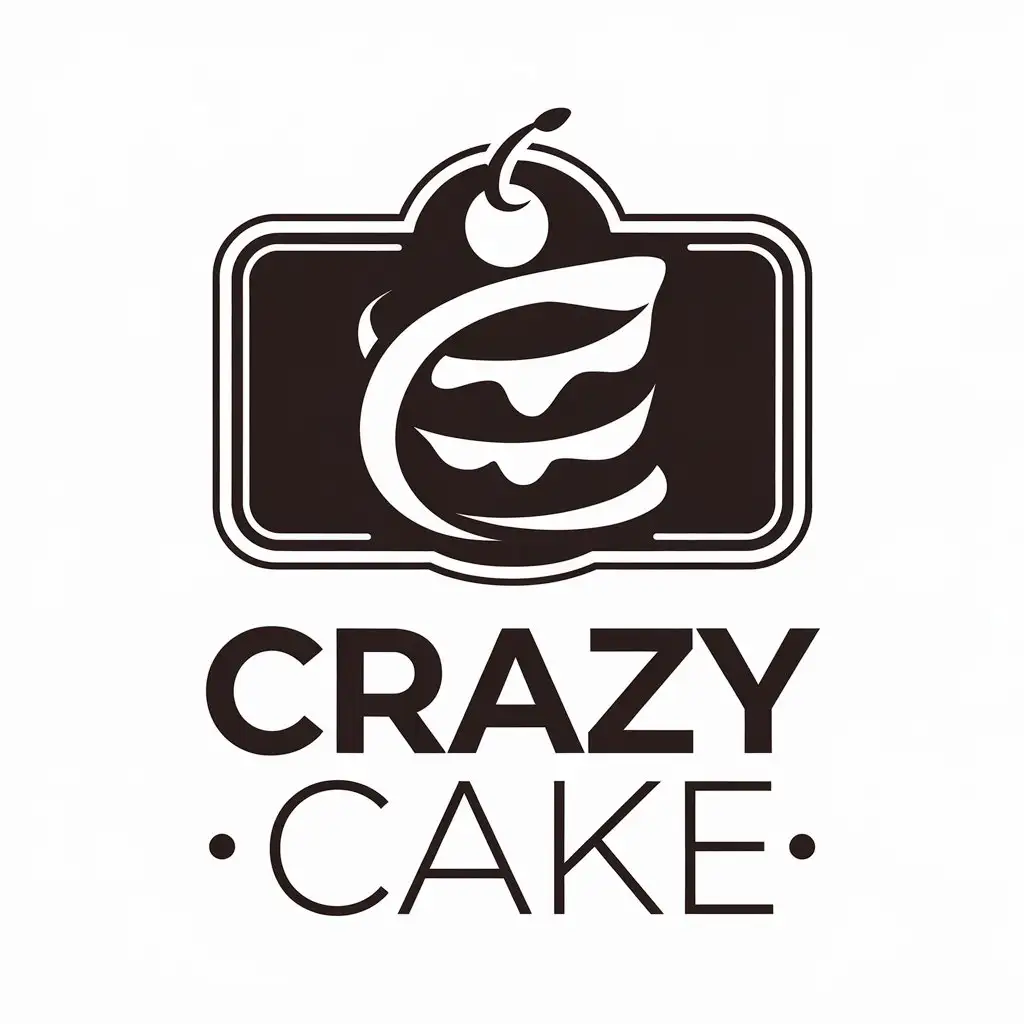 LOGO-Design-for-Crazy-Cake-Playful-Cake-Icon-in-Vector-Art-Style